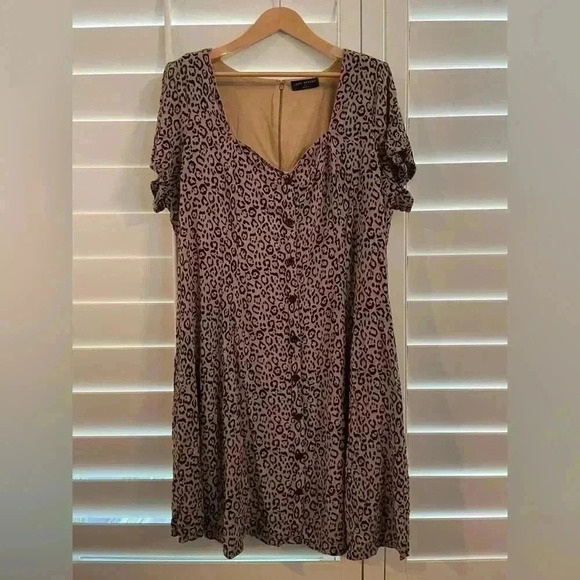 Lane Bryant Cheetah Animal Print dress Sz 26 - Tan & Black - NWOT - Picture 1 of 7